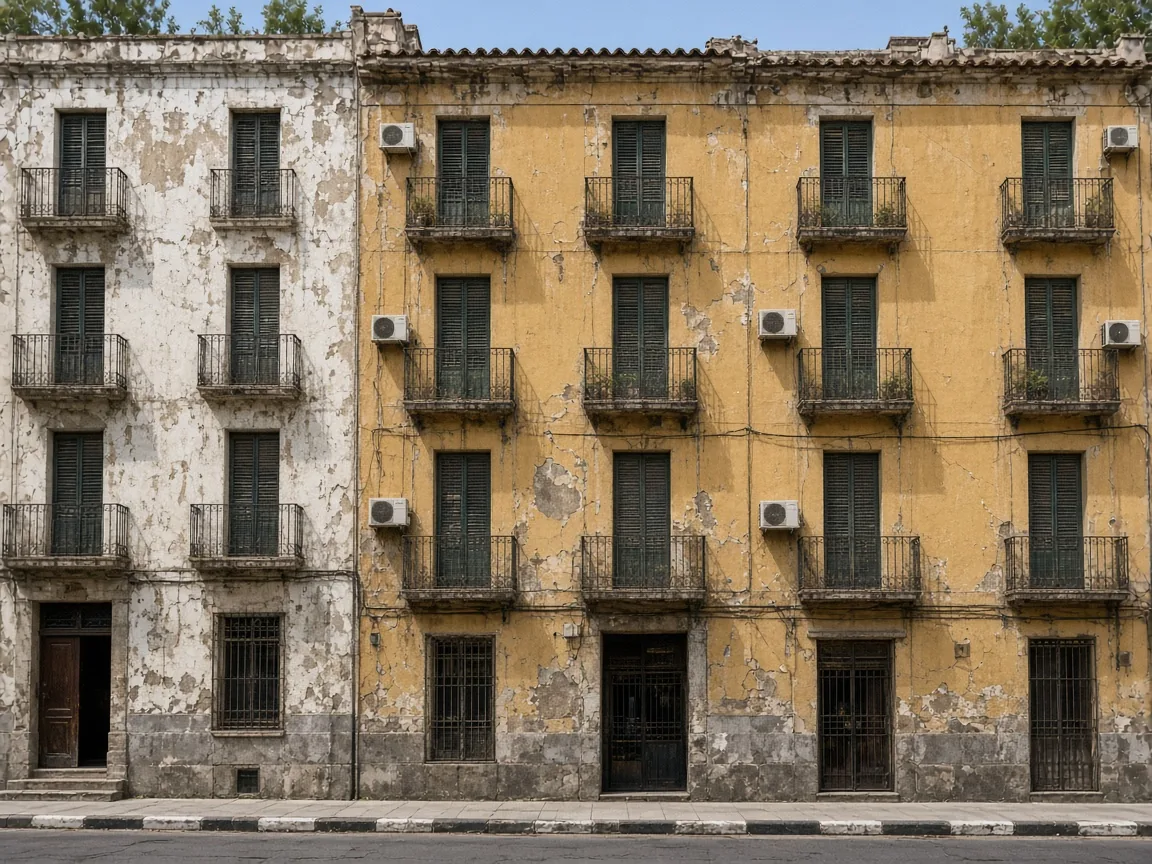 Fachada en Sabadell antes de renovar — Pintores Sabadell Crismarc