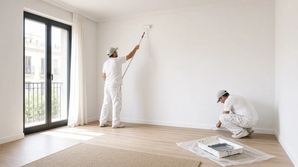 Pintores pintando un piso en Sabadell — presupuesto de pintura interior