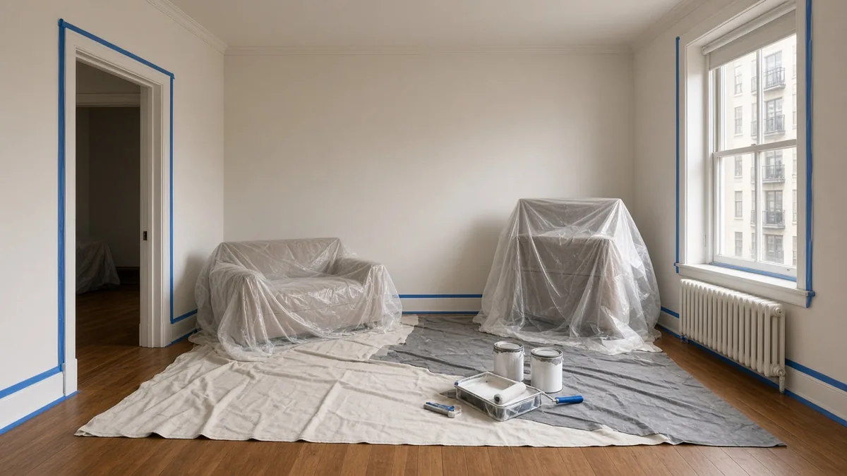 Preparación de un piso en Sabadell antes de pintar paredes